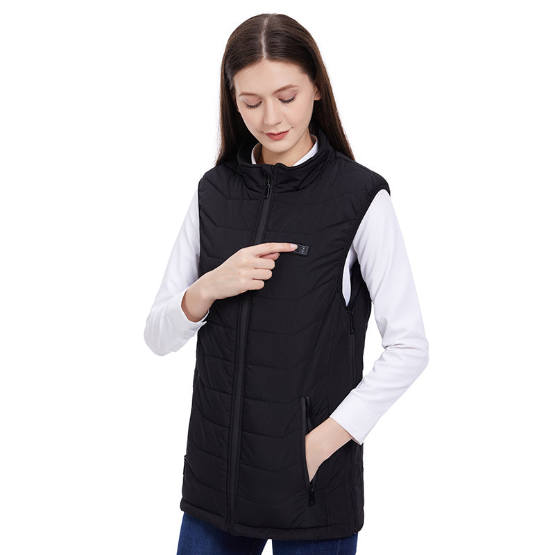 Smart Heated Warm Gilet for Men and Women Dual Control 11 Heating Zones Stand-up Collar Zip Up USB Electric Thermal Vest