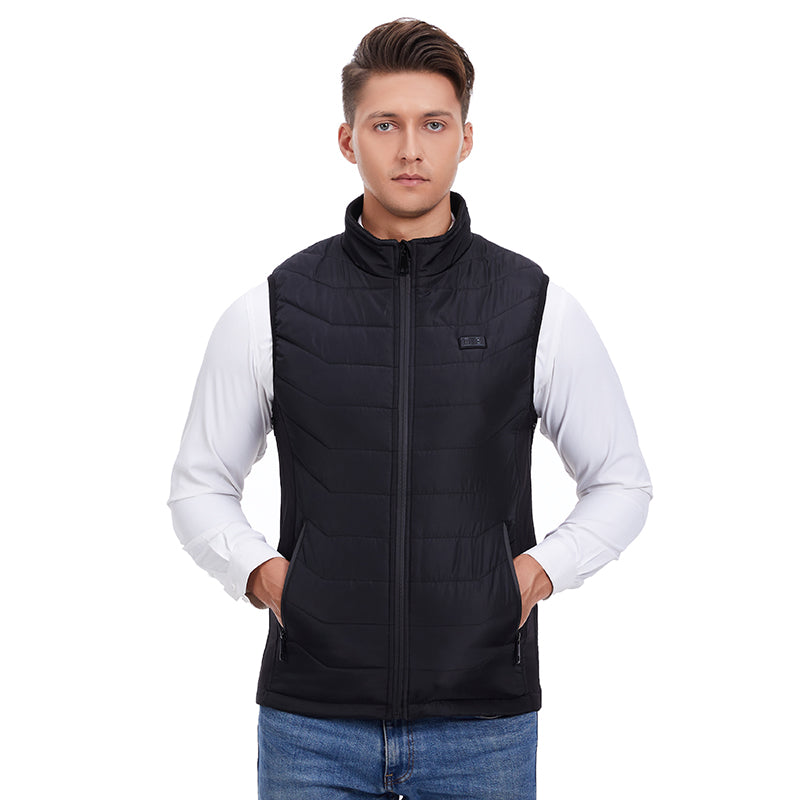 Smart Heated Warm Gilet for Men and Women Dual Control 11 Heating Zones Stand-up Collar Zip Up USB Electric Thermal Vest