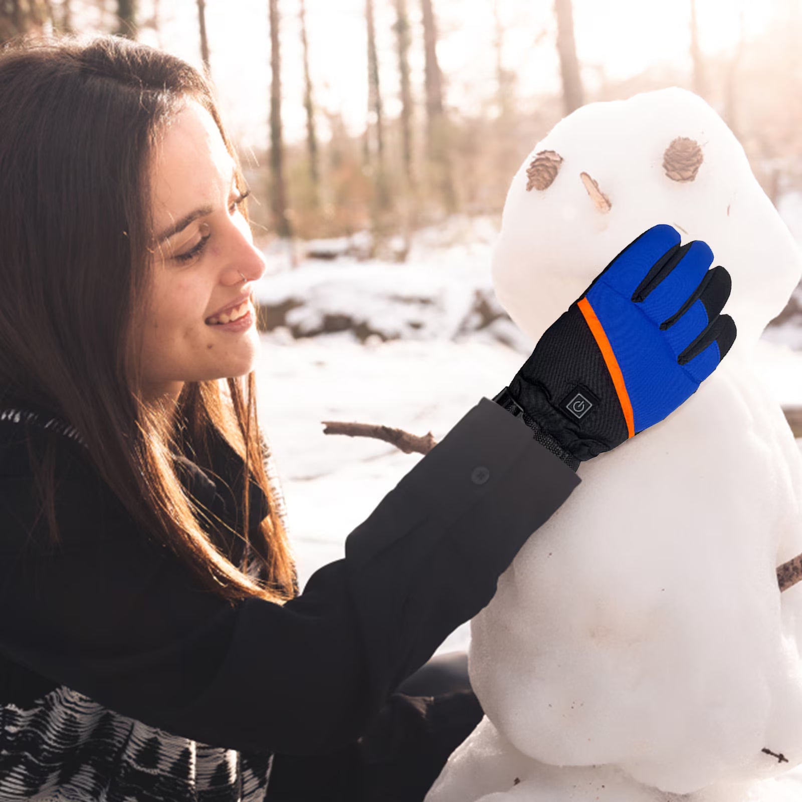 Motorcycle Warmth Heated Gloves with 2*5000mAh Batteries Touchscreen Battery Heating Glove Liners Water-Resistant Thermal Gloves for Hunting Ski Snowboarding Cycling