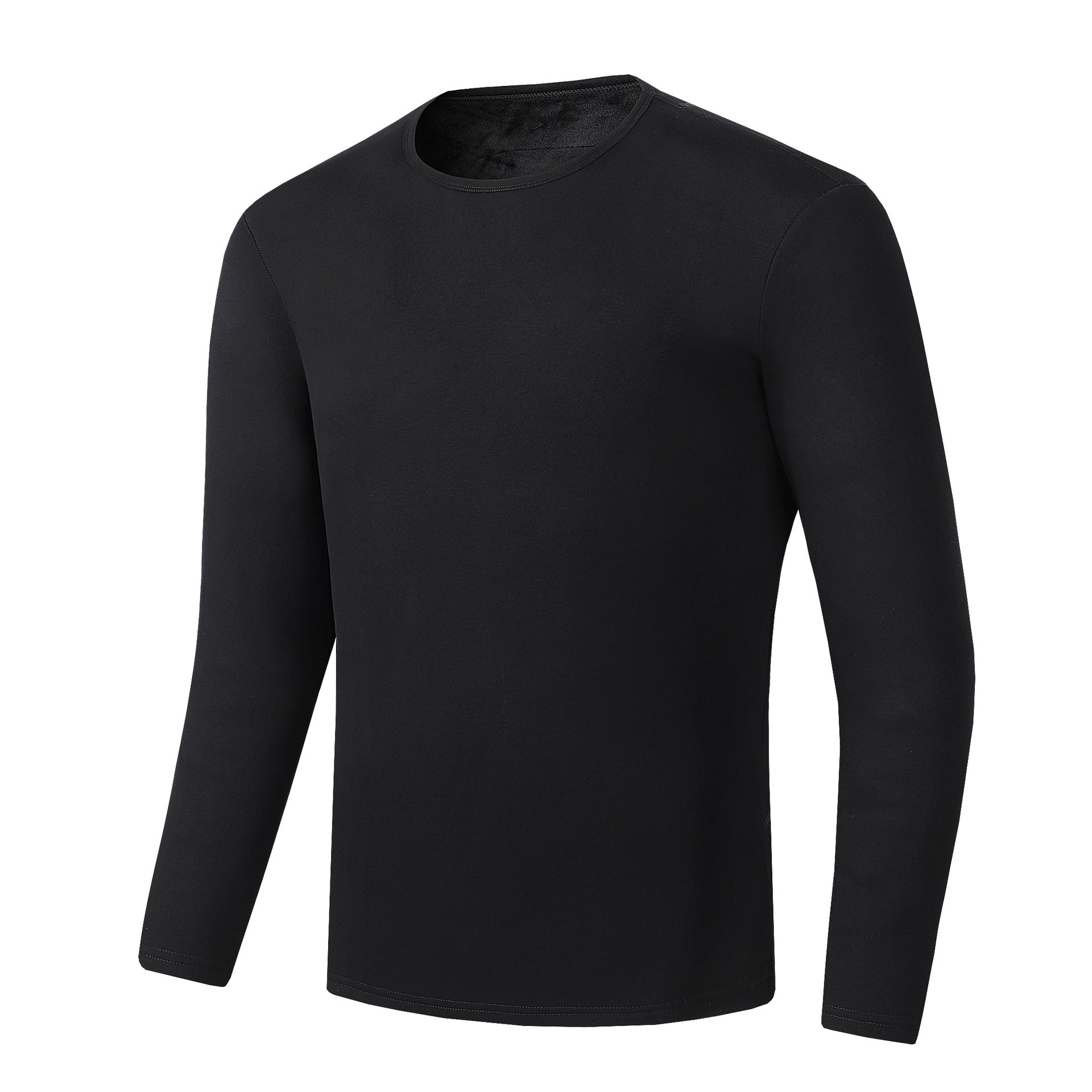 Black Heated Underwear Set for Men 6 Areas Carbon Fiber Heating Temperature USB Electric Thermal Heated Long Sleeve T-Shirts & Pants