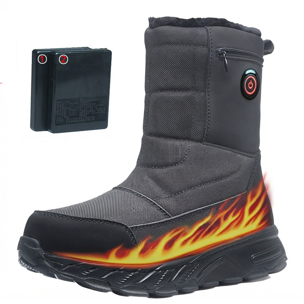 High-top Heated Snow Boots for Women Men with 10000mAh Battery 5-level Temperature Adjustment Rechargeable Electric Foot Warmers for Outdoor and Hunting