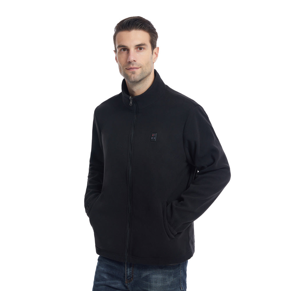 Fleece Heated Jackets for Men Women Temperature Display 9 Heated Areas 3 Gear Temperature USB Charging Heated Zip Up Coat for Outdoor Skiing Hiking