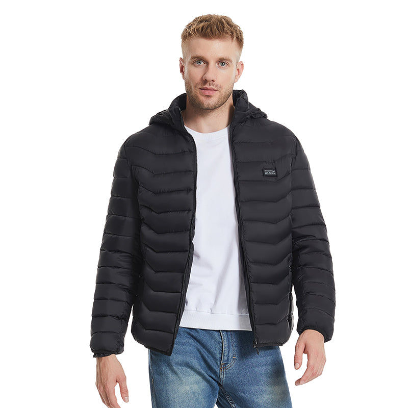 4 Temp-controller 19 Heating Zones Heated Jacket with Hood for Women Men 3 Temperature Levels Electric Charging Thermal Long Sleeve Warm Coat