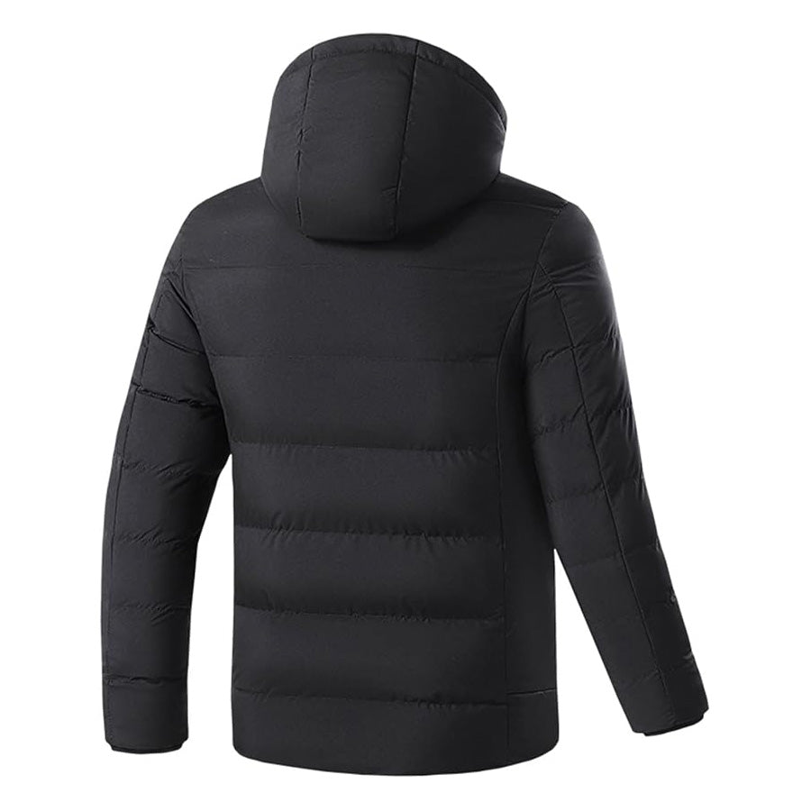 Thermal Hooded Heated Coat for Men Women, Dual Control 11 Heating Areas, USB Charging Electric Body Warmer Hoodie Jacket for Winter Outdoor Working Sports