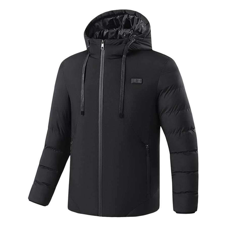 Thermal Hooded Heated Coat for Men Women, Dual Control 11 Heating Areas, USB Charging Electric Body Warmer Hoodie Jacket for Winter Outdoor Working Sports
