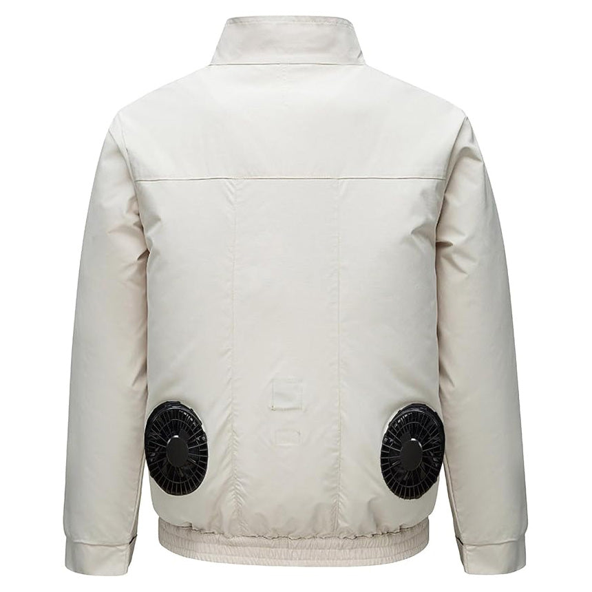 Cooling Air Conditioning Work Clothes with 2 Fans, Summer Ultra-thin Long Sleeve Fan Jacket for Men Women, 3 Levels of Wind Speed Adjustment
