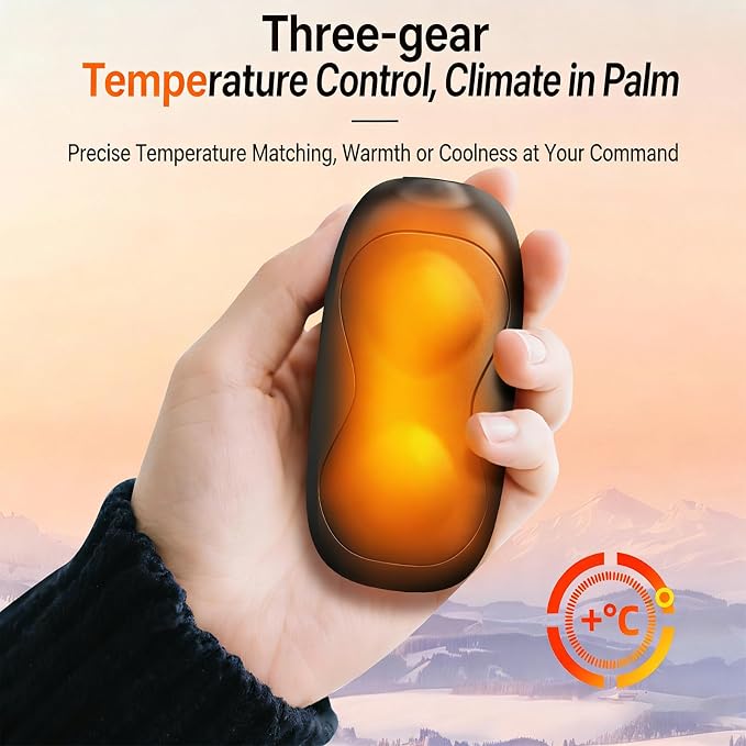 Rechargeable Magnetic Pocket Warmer 1 Pair, 8 Hours Long Safe Heat, USB 3 Settings Fast Heating Portable Electric Hand Warmer