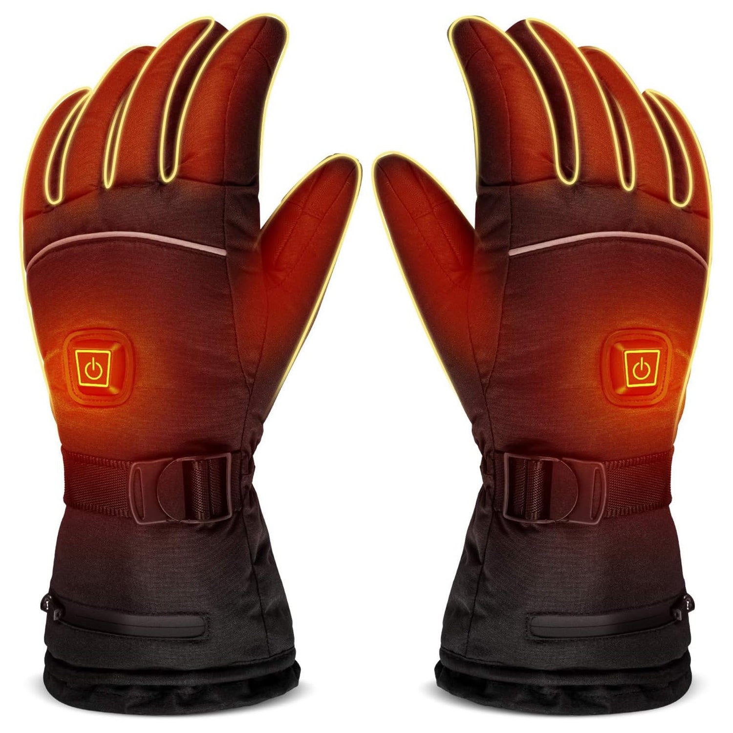 Unisex Heated Gloves with 2Pcs 8500mAh Battery, Anti Slip, 3 Heat Settings, Touchscreen Warming Gloves for Skiing, Motorcycle