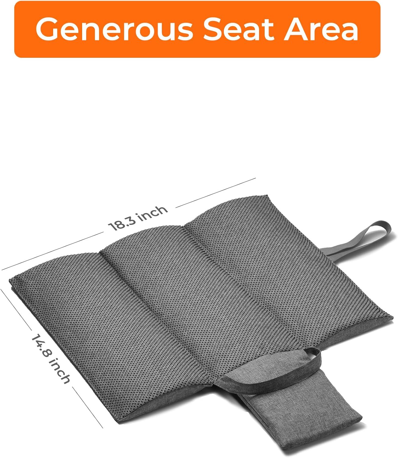 Foldable Portable Heated Seat Cushion with USB-C Rechargeable Battery, USB Heated Seat Cover Pads for Office Chair, Bleacher, Camping, Stadium