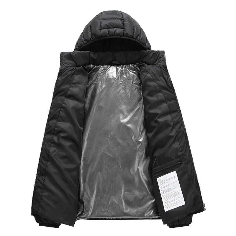 4 Temp-controller 19 Heating Zones Heated Jacket with Hood for Women Men 3 Temperature Levels Electric Charging Thermal Long Sleeve Warm Coat