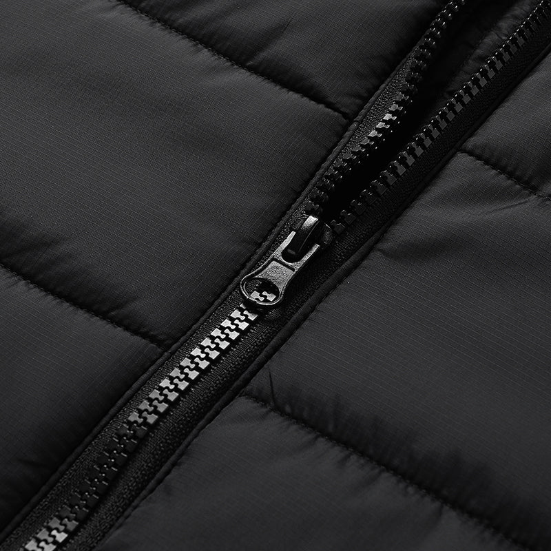 Electric Heated Hooded Gilet for Men, Dual DC/USB Port 3 Adjustable Temperature 14 Heating Zones Winter Warm Heating Vest with Detachable Hood