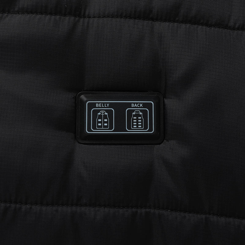 Electric Heated Hooded Gilet for Men, Dual DC/USB Port 3 Adjustable Temperature 14 Heating Zones Winter Warm Heating Vest with Detachable Hood