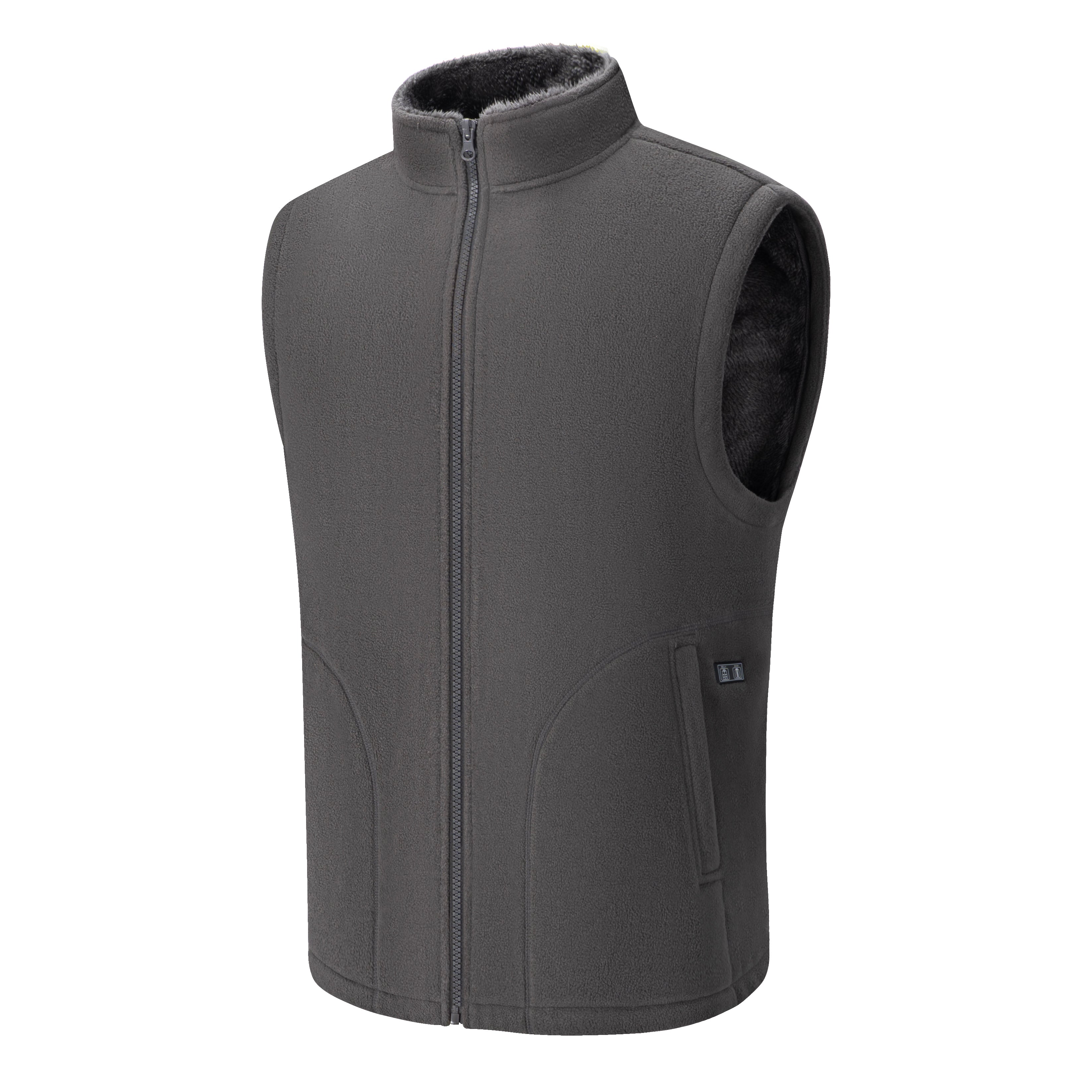 Fleece Lined Heated Vest for Women Men, 3 Gear Temp Control Dual Control 10 Heating Zones USB Electric Heating Stand Collar Smart Thermal Waistcoat