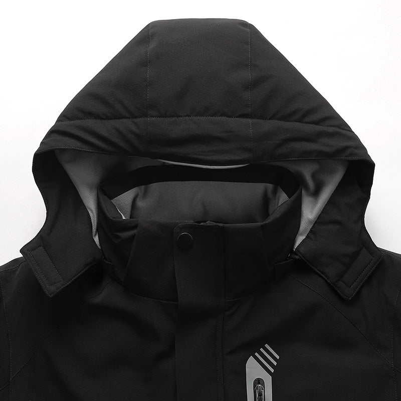Soft Shell Electric Heated Jacket for Men Women with Detachable Hood 8 Heating Zones 3 Levels of Temperature Control Heating Winter Coat for Outdoor Hiking Skiing Hunting