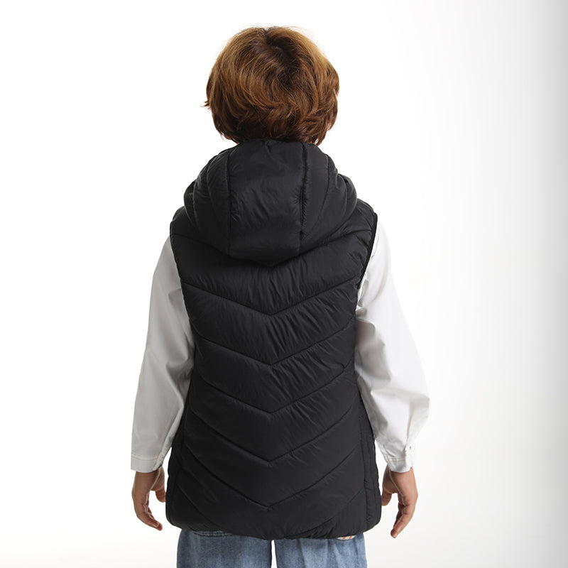 Heated Hooded Vest for Kids USB Rechargeable 10 Heating Zones 3 Adjustable Temperature Heating Gilet Boys Girls Body Warmer Waistcoat