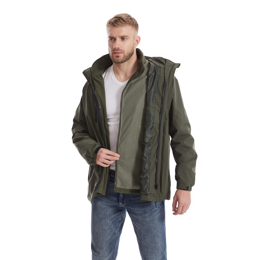 3-in-1 Heated Windbreaker for Men Women 15 Heating Zones 3 Levels of Temperature Adjustment USB Electric Windproof Thermal Jackets for Outdoor Skiing Hiking Camping
