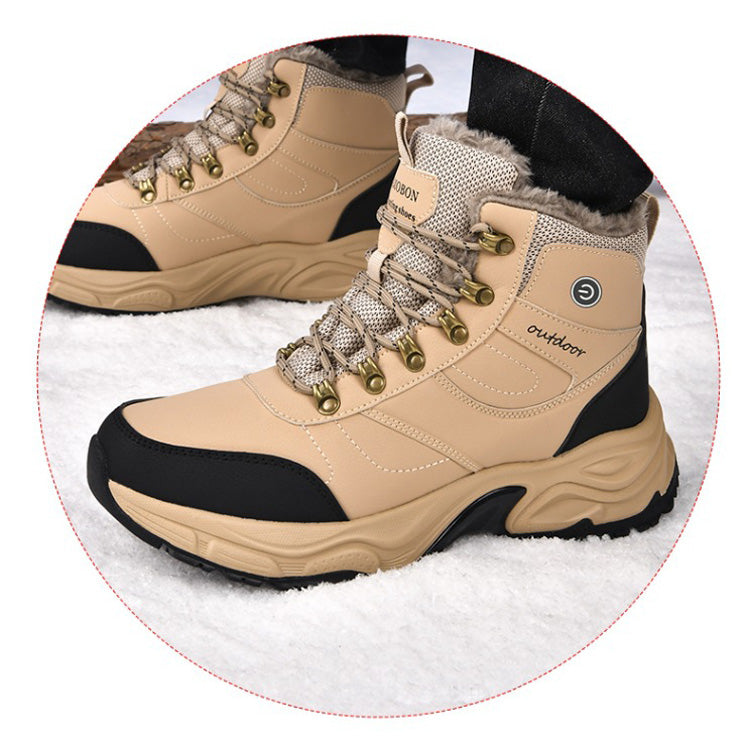 Heated Boots for Men Women, Waterproof Winter Snow Boots with 2*7000mAh Rechargeable Batteries, 3-Level Warming, Electric Foot Warmer for Indoor & Outdoor Use, Heated House Slippers