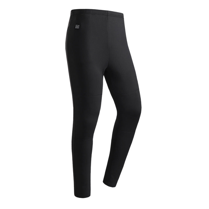 Black Heated Underwear Set for Men 6 Areas Carbon Fiber Heating Temperature USB Electric Thermal Heated Long Sleeve T-Shirts & Pants