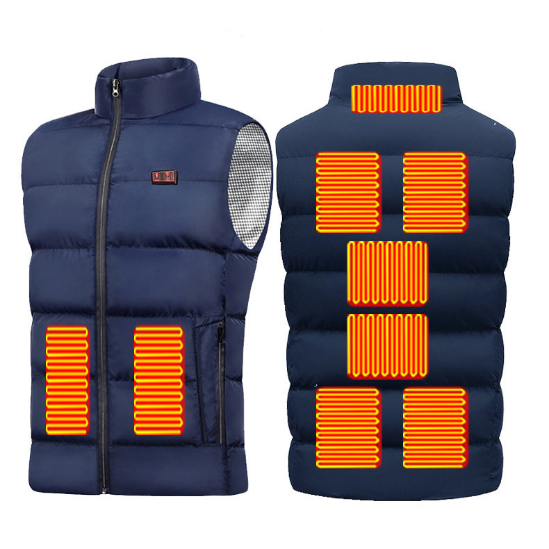 Dual Control 9 Carbon Fiber Heating Pads Heated Gilet for Men Women Heated Vest 3 Temperature Levels Electric USB Charging Heating Vest