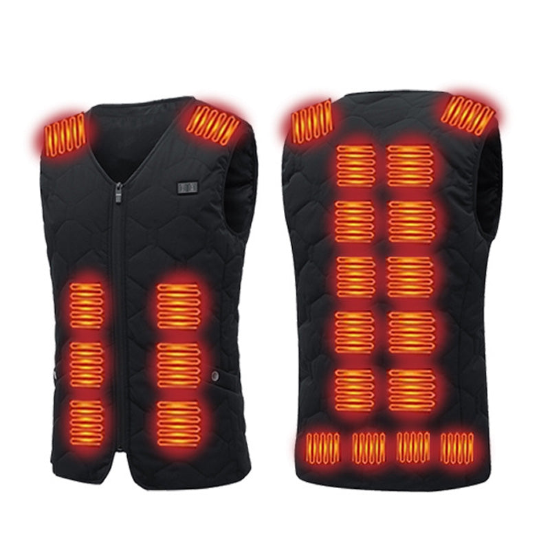 24 Heating Areas Smart Temperature Control Heated Vests for Men Women V-Neck USB Infrared 3 Levels of Temperature Thermal Winter