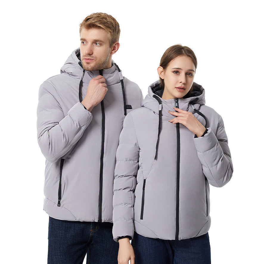 Thermal Hooded Heated Coat for Men Women, Dual Control 11 Heating Areas, USB Charging Electric Body Warmer Hoodie Jacket for Winter Outdoor Working Sports
