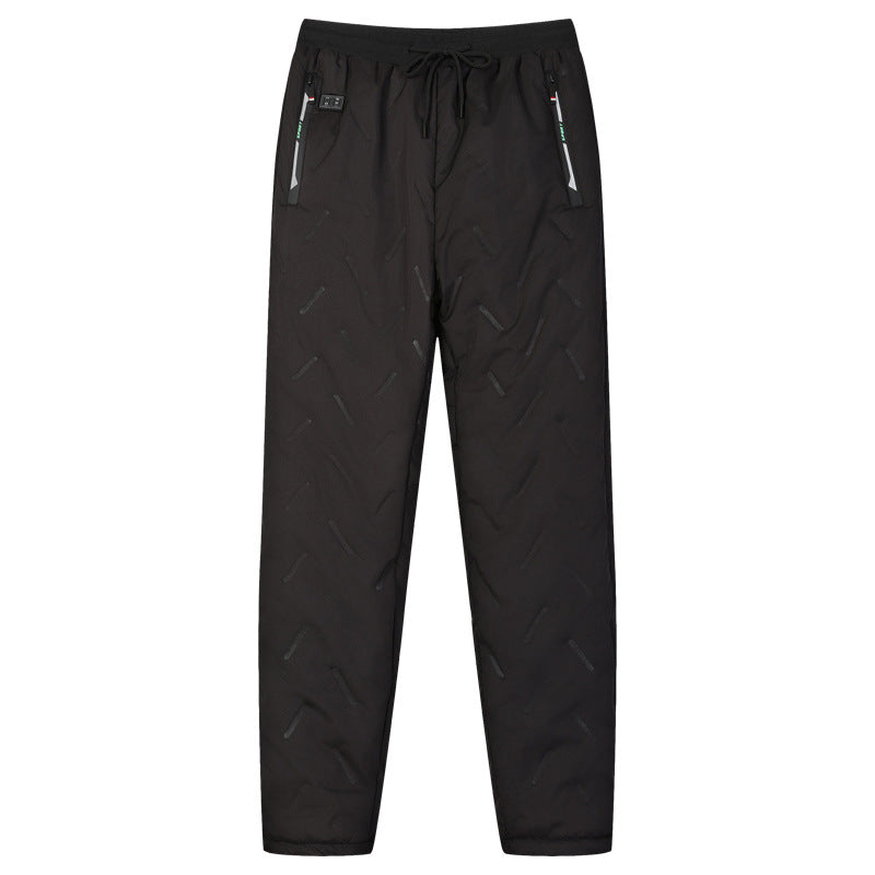 Lambswool Warm Heated Trousers for Men Women 10 Heating Zones 3 Temperature Modes Waterproof Windproof Fleece Lined Jogger Electric Thermal Sweatpants for Winter Cold Protection