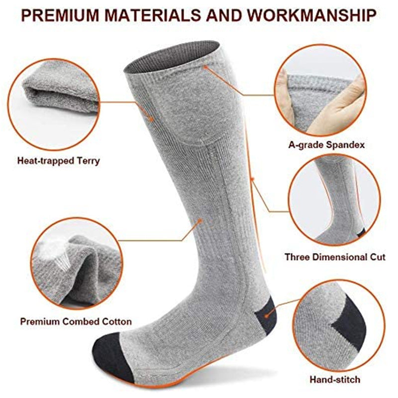APP Control Smart Electric Heated Socks with 2pcs 5000mAh Rechargeable Battery 3 Heating Temperature Settings Men And Women Long Thermal Socks