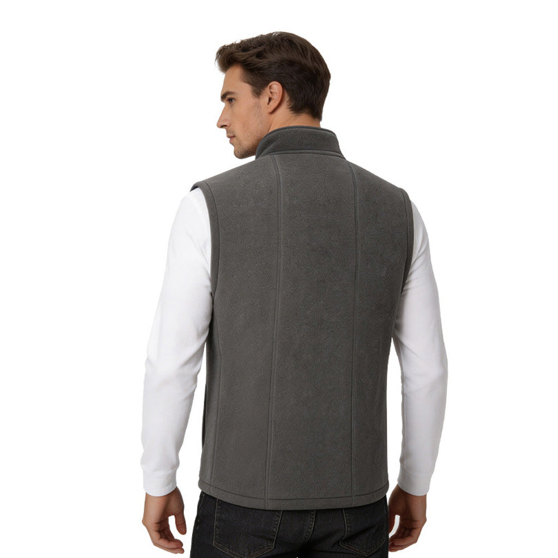 Fleece Lined Heated Vest for Women Men, 3 Gear Temp Control Dual Control 10 Heating Zones USB Electric Heating Stand Collar Smart Thermal Waistcoat
