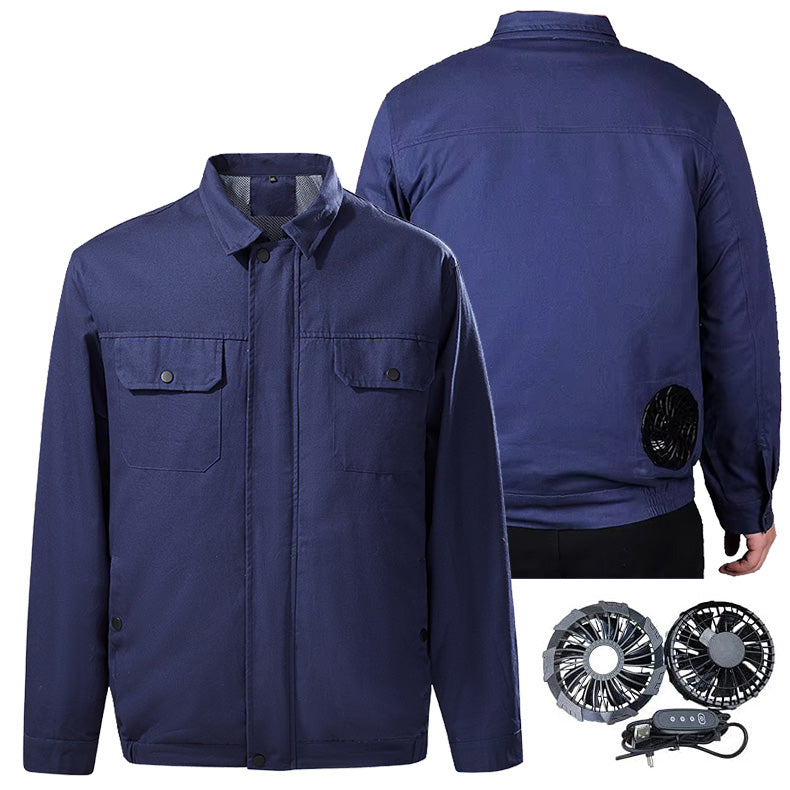 Summer Cooling Fan Jacket for Men Women, Adjustable 4-Speed Wearable Air Conditioning Workwear for Construction Gardening Outdoor Activities Fishing Hiking Workers