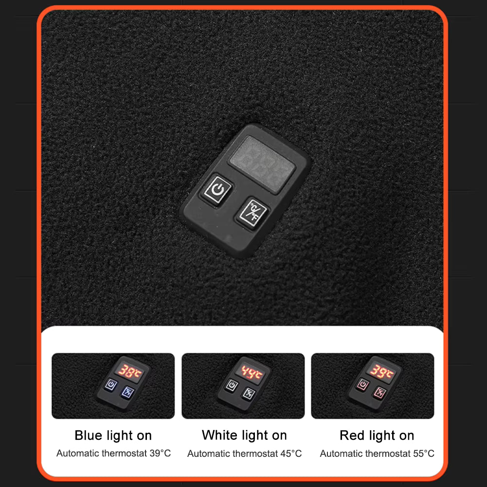 Fleece Heated Jackets for Men Women Temperature Display 9 Heated Areas 3 Gear Temperature USB Charging Heated Zip Up Coat for Outdoor Skiing Hiking