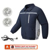 Unisex Safety High-Visibility Air-Conditioned Jacket Stand Collar Long Sleeve with 2 Fans
