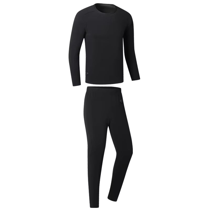 Women's Velvet Heated Underwear, 42 Heating Zones Electric Heat Base Tops and Bottom, Winter Long Sleeve Crew Neck Warm Base Shirt and Pant