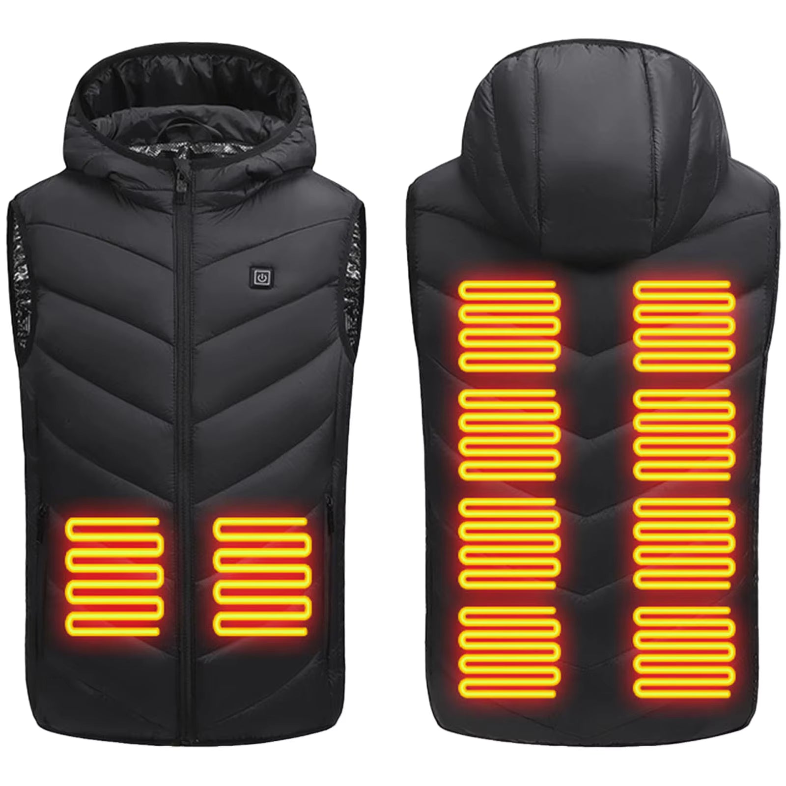 Heated Hooded Vest for Kids USB Rechargeable 10 Heating Zones 3 Adjustable Temperature Heating Gilet Boys Girls Body Warmer Waistcoat