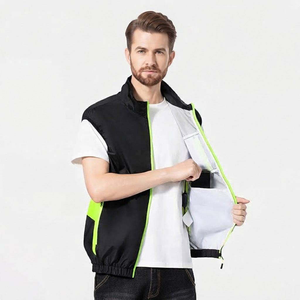 Air Conditioning Fans Vest for Men Women with 2*5V Fans Air Conditioned Clothes Sleeveless Workwear Heat Reducing & Breathable for Hot Weather