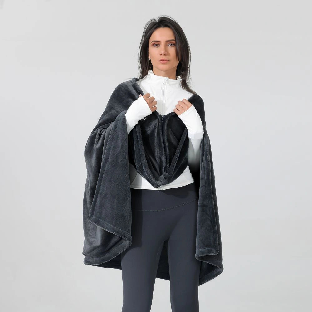 Portable USB Heated Blanket Electric Wearable Heated Shawl Wraps for Office, Heating Lap Blanket Throw, Washable, 3 Heat Level