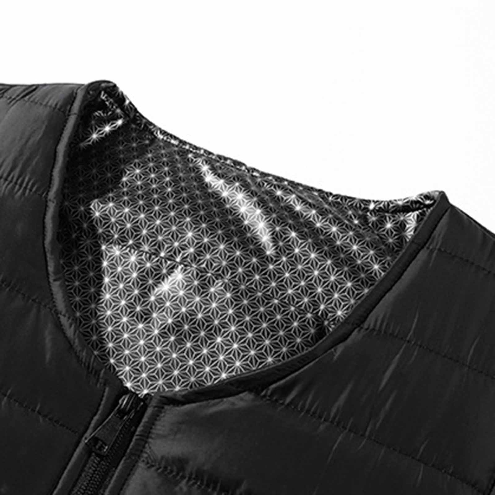 Unisex Cotton Heated Jacket, 24-Zone Dual Control USB Charging Long Sleeve V-Neck Zipper Closure Winter Coat Functional Thermal Parka for Men Women