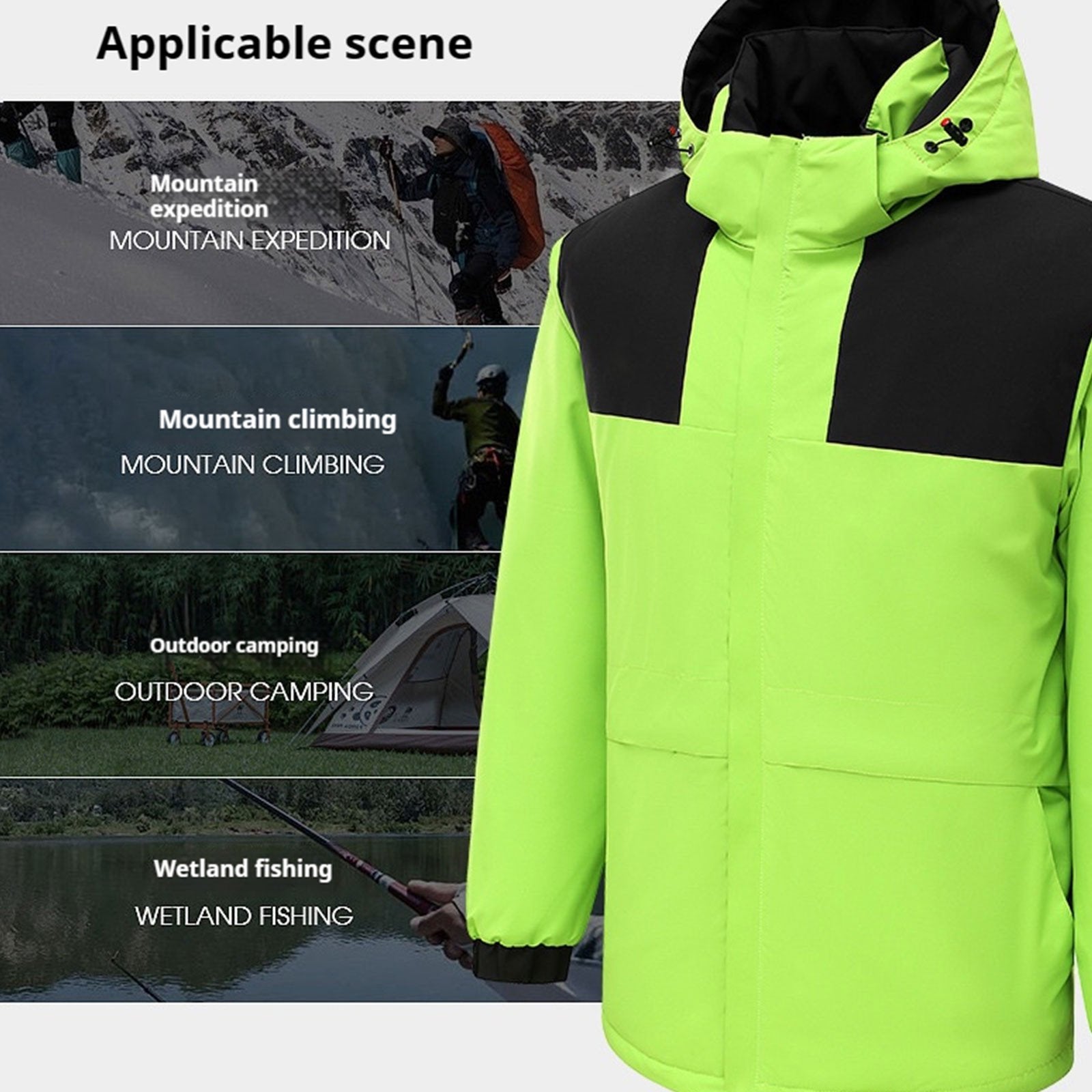 Winter Hooded Heated Coats for Men and Women, Windproof Waterproof Unisex Heating Warm Jackets, Large Heating Zones 3 Levels Heat Control USB Charging Electric Body Warmer Overcoat Hoodie