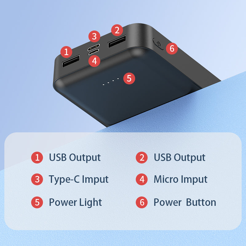 20,000mAh 5V 2A Battery Pack Power Bank for Heated Apparel