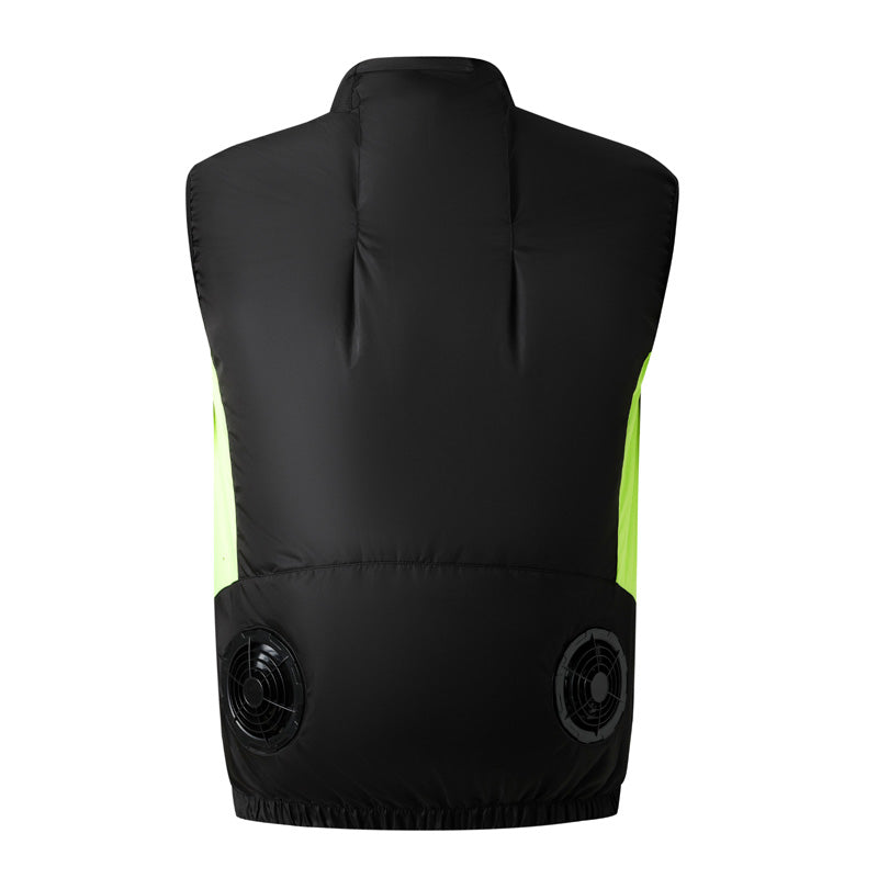Air Conditioning Fans Vest for Men Women with 2*5V Fans Air Conditioned Clothes Sleeveless Workwear Heat Reducing & Breathable for Hot Weather