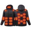 4 Temp-controller 25 Heating Zones Heated Hood Jacket for Women Men Long Sleeve 3 Temperature Levels USB Rechargeable Smart Hooded Coat