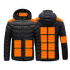4 Temp-controller 19 Heating Zones Heated Jacket with Hood for Women Men 3 Temperature Levels Electric Charging Thermal Long Sleeve Warm Coat