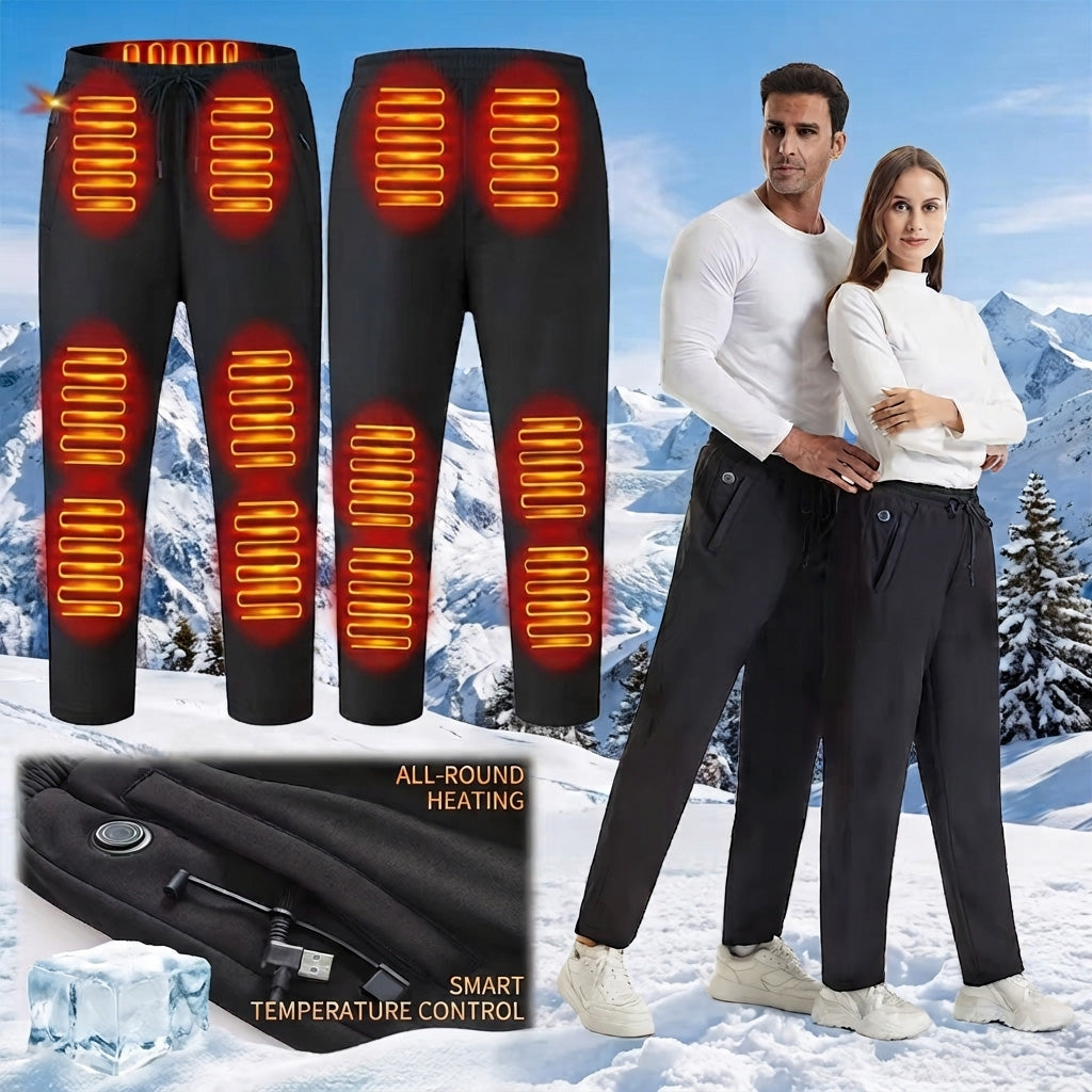 Heated Casual Trousers for Men Women Outdoor Hunting Winter Warm Snow Pants Electric USB 12 Heating Zones