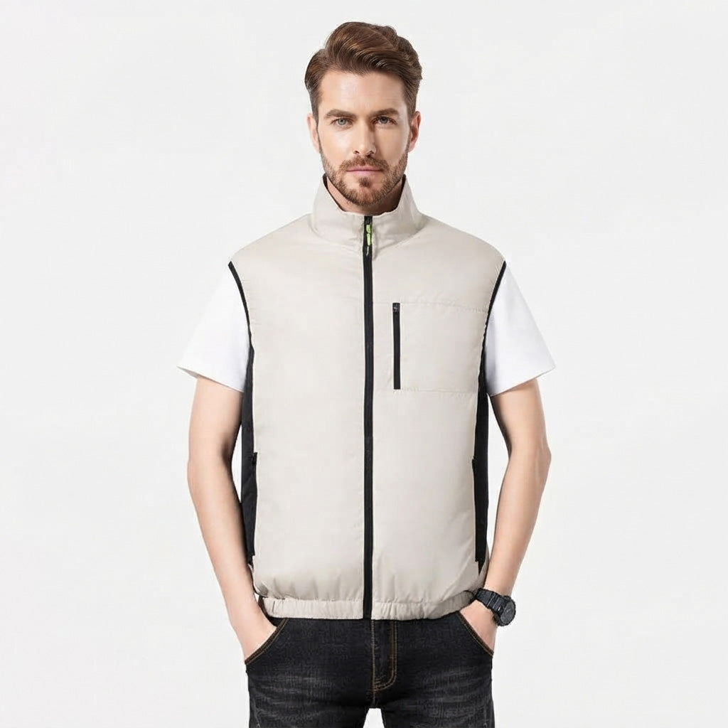 Air Conditioning Fans Vest for Men Women with 2*5V Fans Air Conditioned Clothes Sleeveless Workwear Heat Reducing & Breathable for Hot Weather