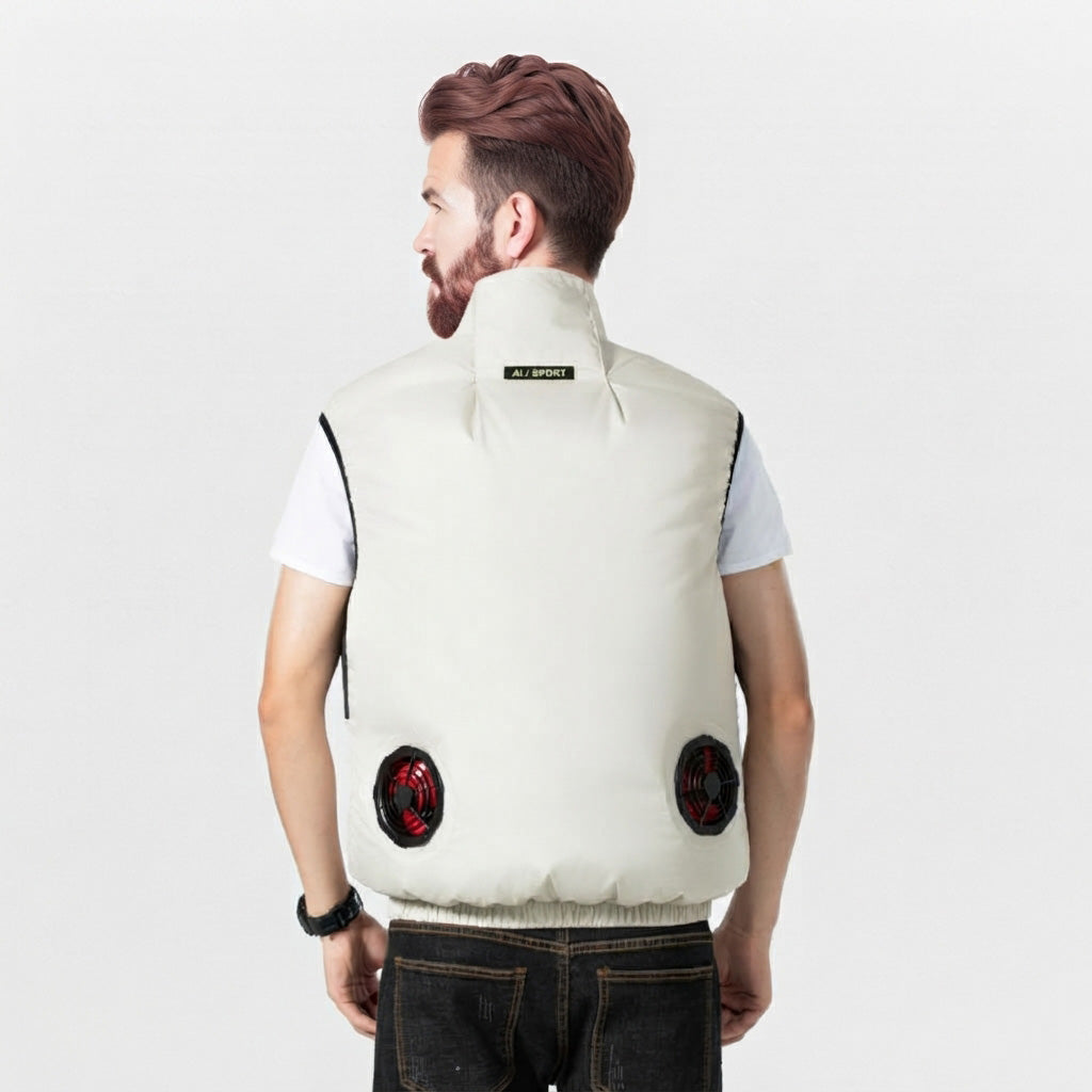 Electric Cooling Fan Vest for Men Women with Air Conditioning Fans Sleeveless Workwear Air-conditioned Clothes for Outdoor Hot Weather Work