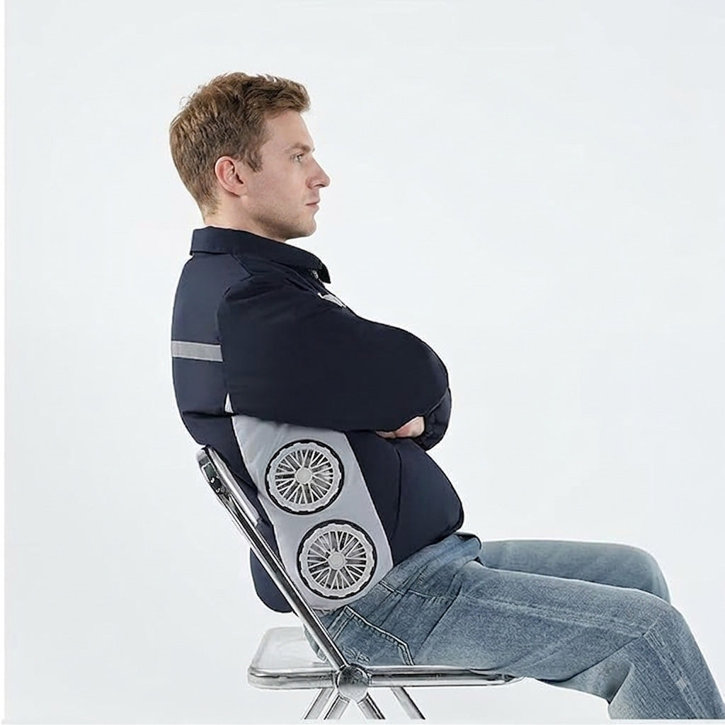 Unisex Summer Cooling Long Sleeve Jacket with 4 Fans, Includes Reflective Material, Suitable for Work at Night