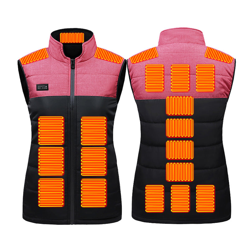 4 Control 21 Heating Areas Heated Vests for Couple Women Men USB Electric Heated Jacket with 3 Heating Levels Heated Waistcoat with Zipper